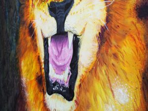 tableau animalier lion détails