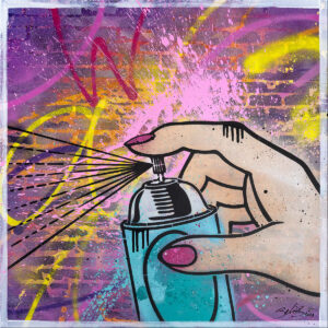 Explosive Hand tableau pop art John Beckley