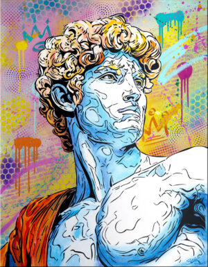 Oeuvre NeonDavid par John Beckley inspiré par la célèbre statue de Michel-Ange