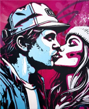 Tableau peint à la main pop art John Beckley