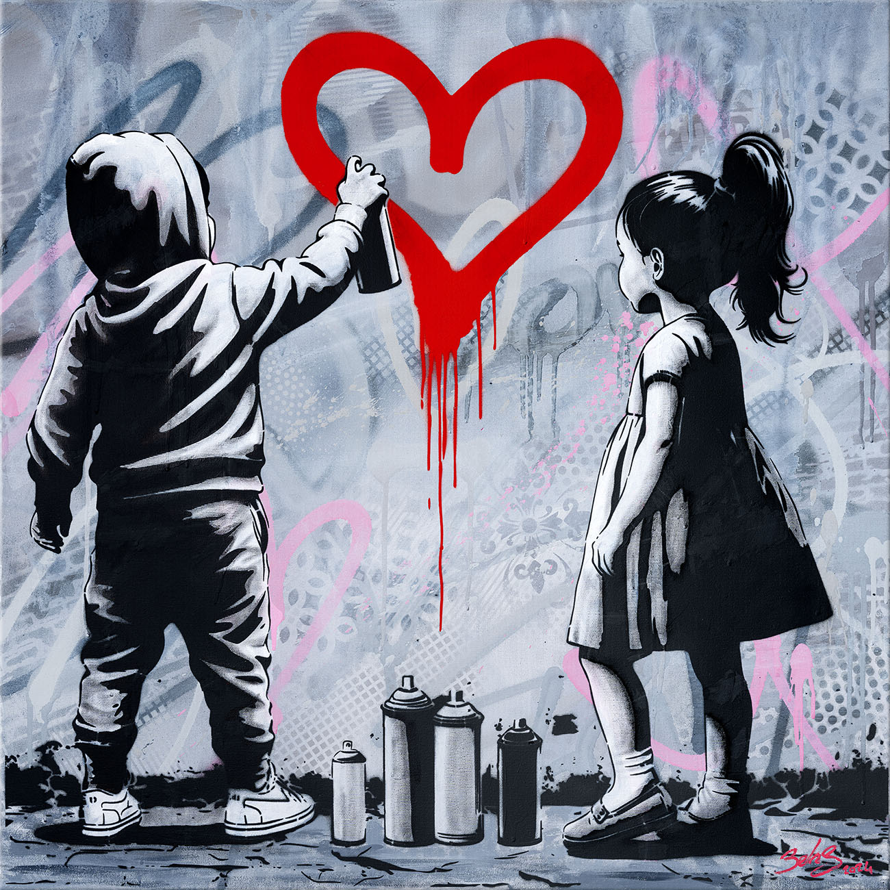 First Love tableau street art John Beckley