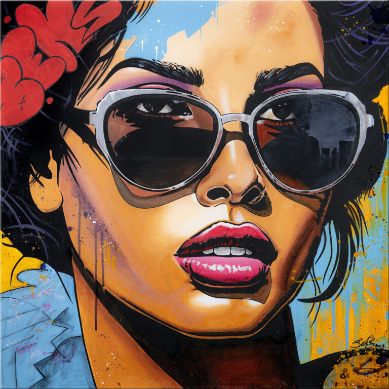 Urban Heartbeat tableau unique peint style Pop Art John Beckley